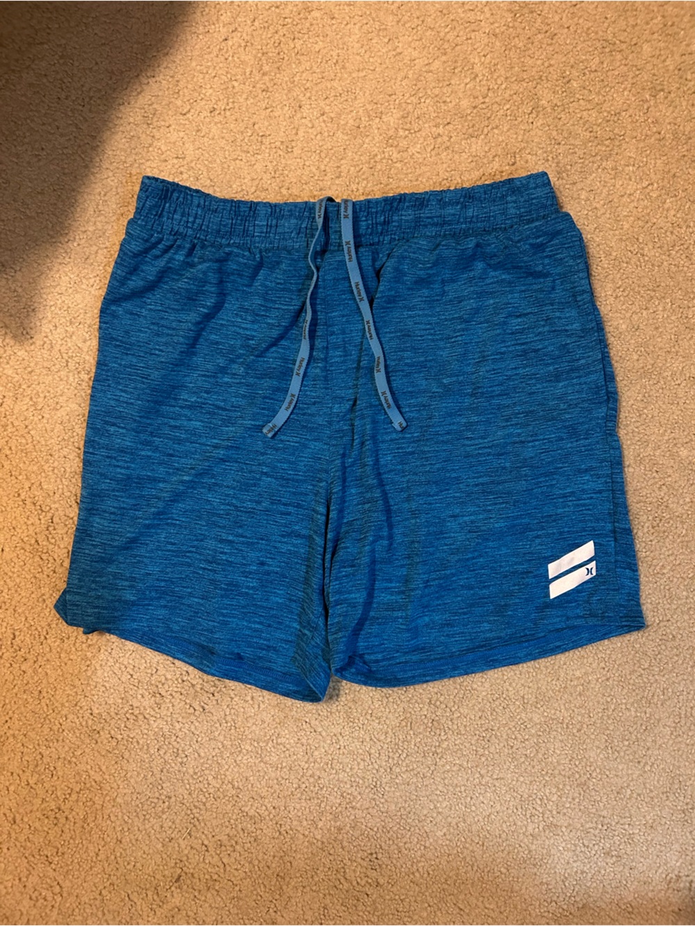 New men’s Hurley large Teal Heather Athletic Shorts